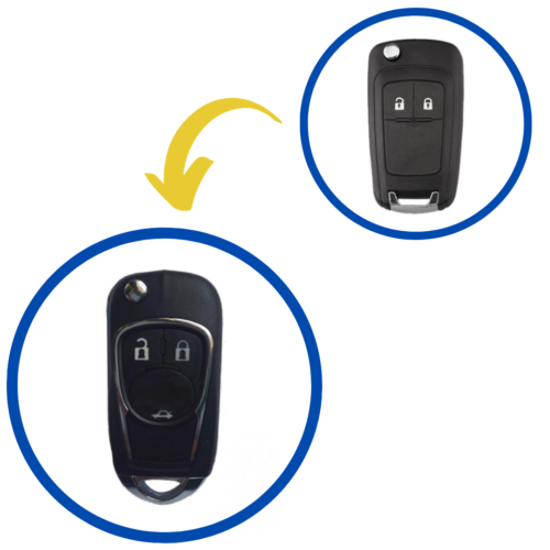 Chevrolet 3 Button Dual Logo Flip Remote Converter Key Shell