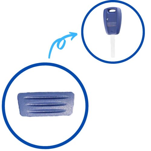 Fiat 1 Button Blue Rubber