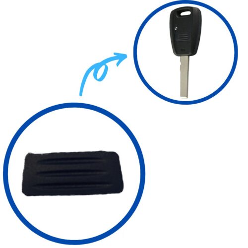 Fiat 1 Button Black Rubber