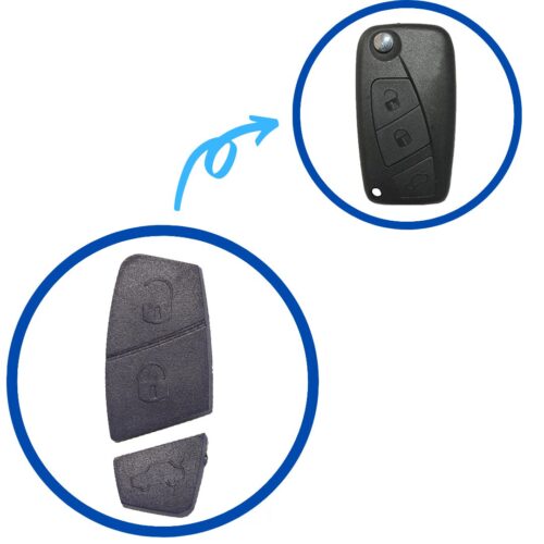 Fiat 3 Buttons Flip Remote Rubber