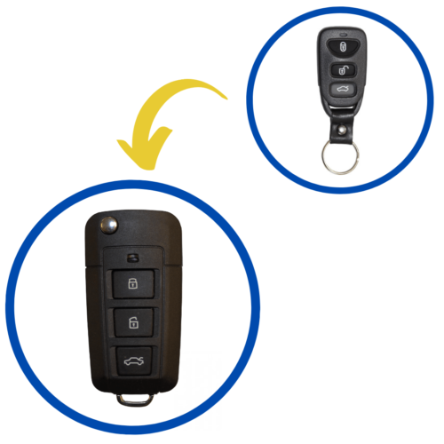 Hyundai 3+1 Button Flip Remote Converter Key Shell