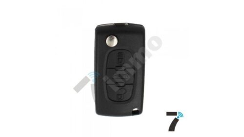 Peugeot 3 Button Flip Key Shell With Battery Holder