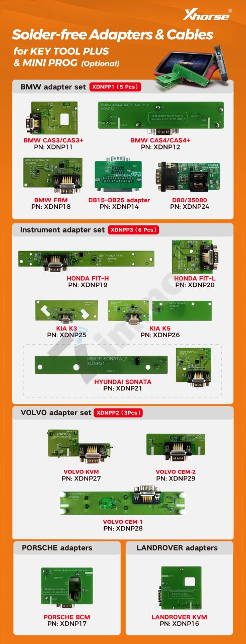 XHORSE KEYTOOL PLUS ADAPTER SET